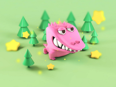 crocodile 3d c4d design