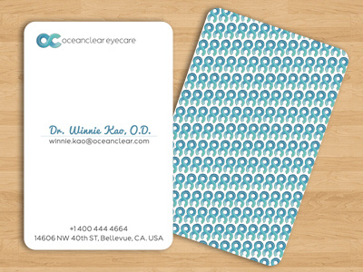 Oceanclear Moo Luxe Rounded Corner Business Cards branding business business card cards doctor eye care health care logo moo ocean optometrist vi