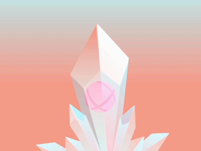 Dribbble Crystal 2d animation blue crystal crystals debut gif motion graphics peach