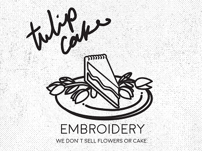 Tulip Cake Identity atl atlanta black and white cake fun hand writing plate sarcasm tulip