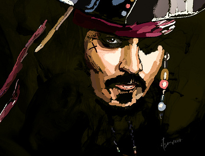 Captain Jack Sparrow Portrait 3d design graphic design illustration