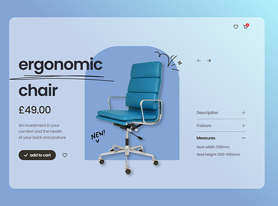 Product page - Ergonomic chair desktop ecommerce figma product page ui web design
