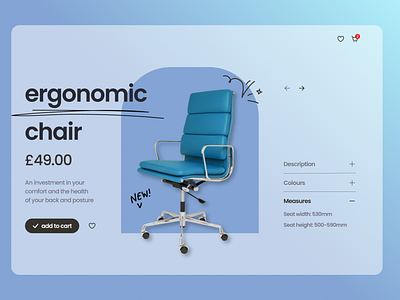 Product page - Ergonomic chair desktop ecommerce figma product page ui web design