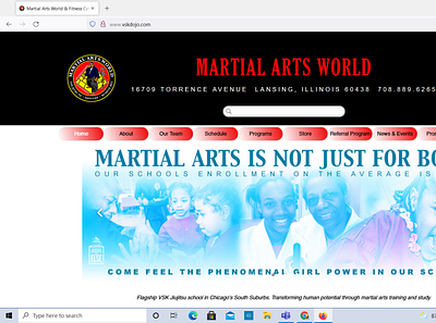 Martial Arts World design web design website website design