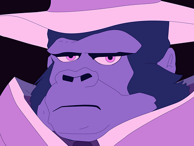 Gorilla animation gorilla illustration pink purple