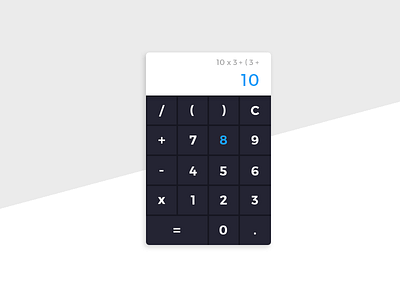 Daily UI #4 - Simple Calculator app black black and white blue calculator daily daily ui minimalistic ui