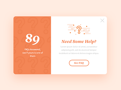 Day 16 Pop Up Window 16 color daily ui faq pop up questions ui ux window