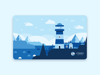 Vynatu Business Card blue business card card design flat illustration minimalistic print