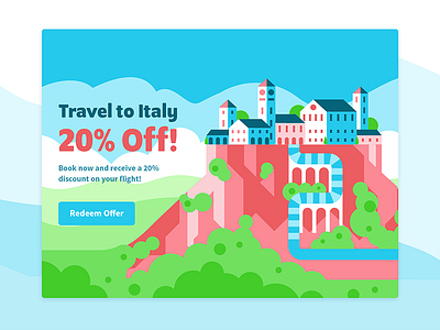 Special Offer UI cliff color daily ui flat illustration italy red rocks special offer ui