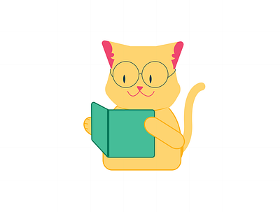 Gengo reading a book 🐱 art branding cat illustration vector