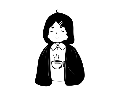 Coffee break! black and white coffee cute design illustration notion project