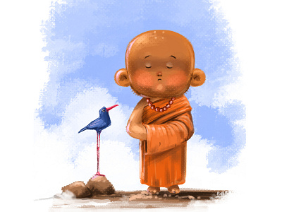 Little Buddha art character design concept art design digital art illustration