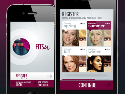 FITSu app clothes interface iphone shopping woman