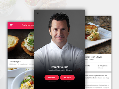 Recipe App Concept android app design flat food ios mobile recipe ui ux