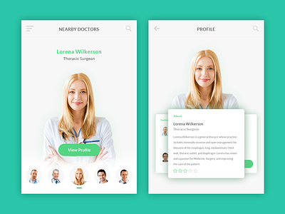 Nearby Doctors App application appointment care doctor. health ecare hospitan interface medical mobile surgeon ui ux