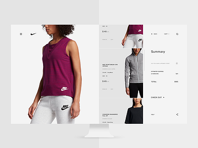 Nike cart page app cart concept design desktop layout nike ui ux web