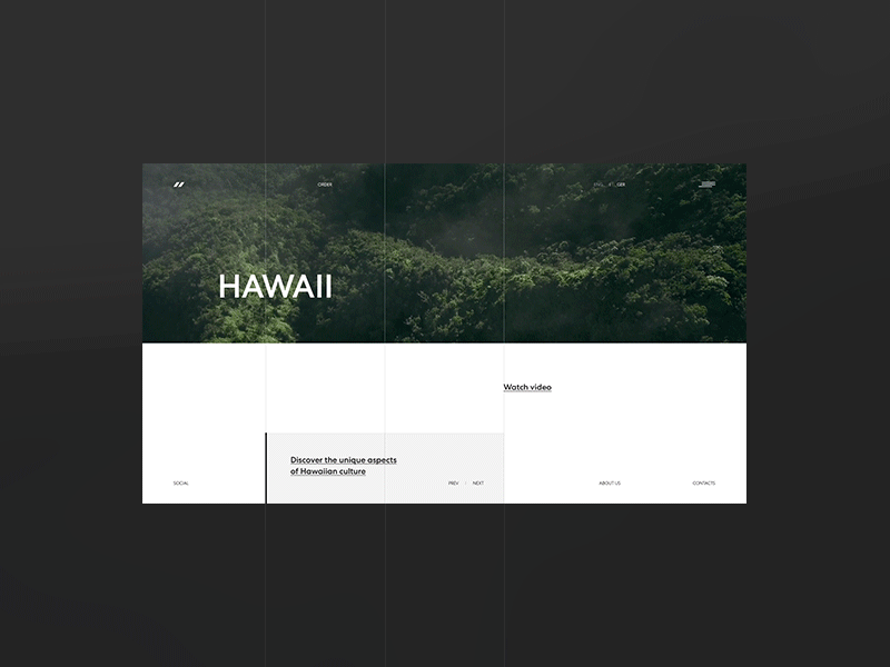 Hawaii - scroll animation animation behance concept design desktop gif layout scroll typography ui ux web website
