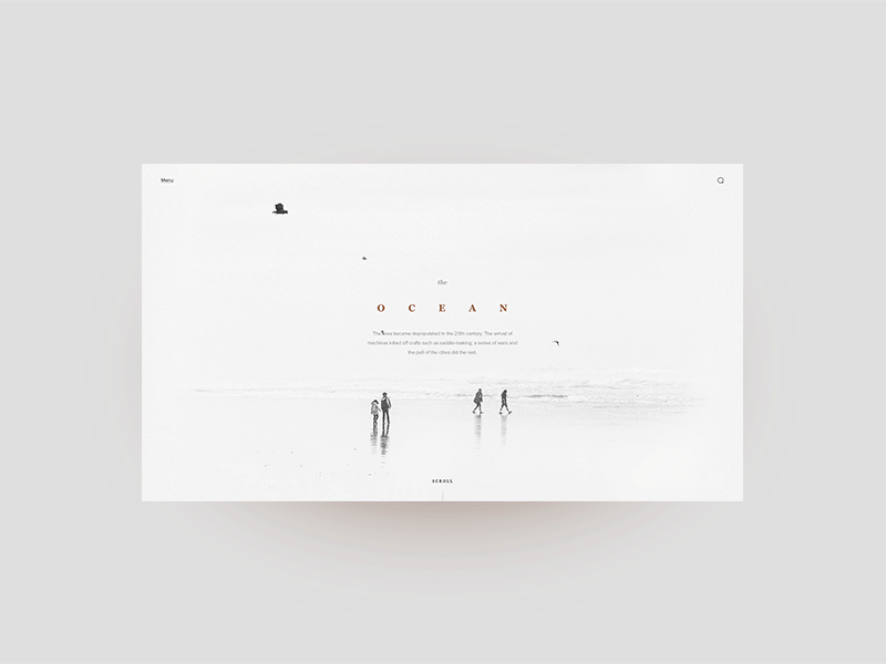 Ocean - scrolling animation typography landing page website behance layout desktop design gif animation web concept ux ui