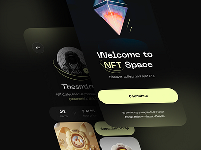 NFT Space | Marketplace app crypto design interface ios marketplace mobile nft profile sign in ui ux