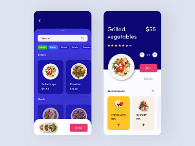 Food order app clean design dish filter food food order interface ios iphone x mobile mobile app ui ux