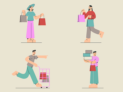 shopping set 3d abstratc adobeillustrator animation branding design flatdesign flatillustration funillustration graphic design illustration logo motion graphics ui