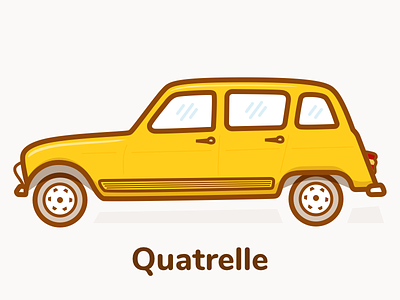 Renault Quatrelle car illustration r4 renault sketch