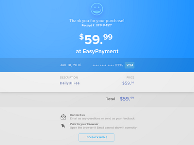 Email Receipt email receit ui ux