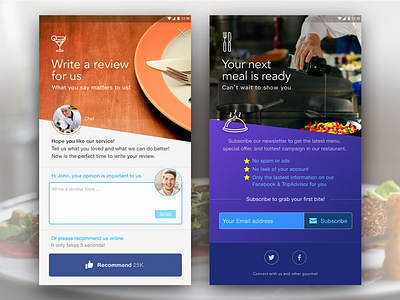 Restaurant Asking for Comments ask for comment ui ux