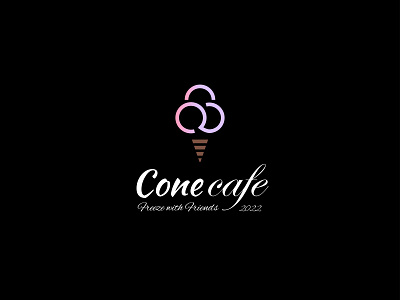 Cone Cafe logo design branding design flat logo design graphic design logo logo design minimalistic logo design