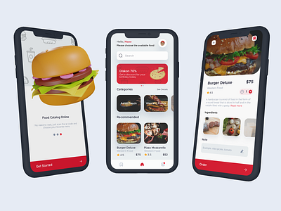 Food App app clean ui design food food app interface minimalist mobile mobile app red resto app ui ux