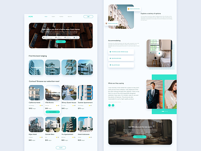 Hotels Landing Page clean ui design green hotel interface landingpage minimalist travel ui ux web hotel web landingpage webdesign website