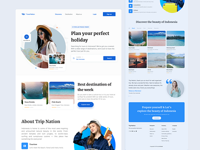 Trip Nation - Travel Landingpage clean ui design interface minimalist tour tour website travel travel app travel website ui ux