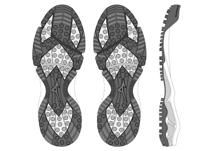 Footwear Outsole branding design footwear illustrator ken ueda vector