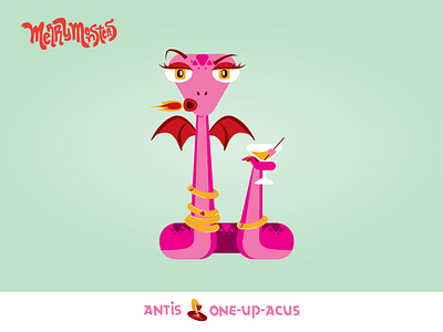Antis One-up-acus aunt christmas dragon holiday illustration lizard merrymonsters monster project