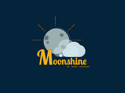Moonshine clouds halftone illustration moon moonshine muted sky