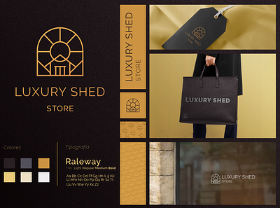 Logo for Luxury Shed store black brand branding cosmetic design gold graphic design honduras logo luxury mark product shed tagline vector