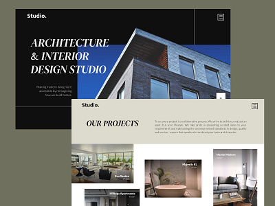 Architecture design studio landing page architecture layout minimalist ui uiux ux web design