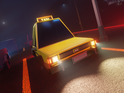 Taxi 3dmodelling blender3d game gameart illustration low poly