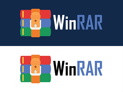 WinRAR Logo Redesign app art branding design flat graphic design illustration logo logo redesign redesign winrar