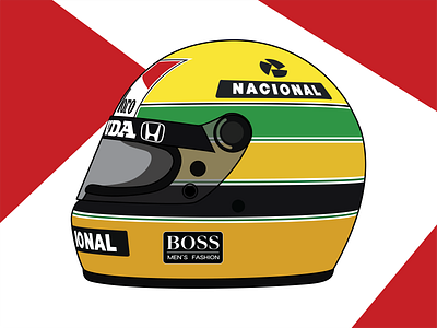 Ayrton Senna Helmet art design flat graphic design illustration vector