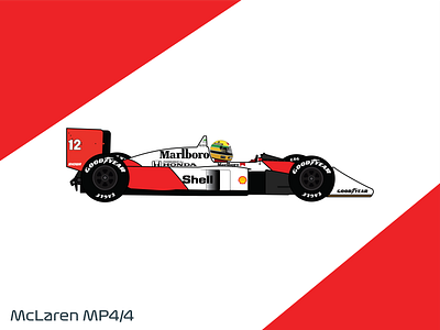McLaren MP4/4 art design flat graphic design illustration vector