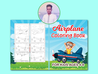 Airplane Coloring Book activity book airplane coloring book branding coloring book design graphic design illustration logo typography