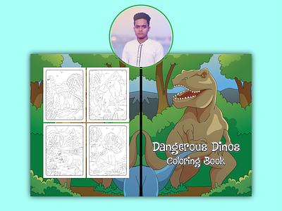 Dangaraous Dinos Coloring Book activity book coloring book dangaraous dinos coloring book design graphic design illustration vector