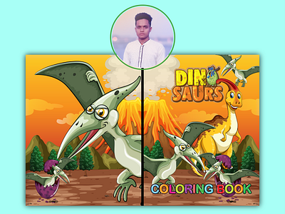 Dinosaur Coloring Book activity book branding coloring book design dinosaur coloring book graphic design illustration ui vector