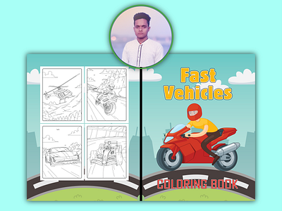 Fast Vehicles Coloring Book activity book branding coloring book design fast vehicles coloring book graphic design illustration ui vector