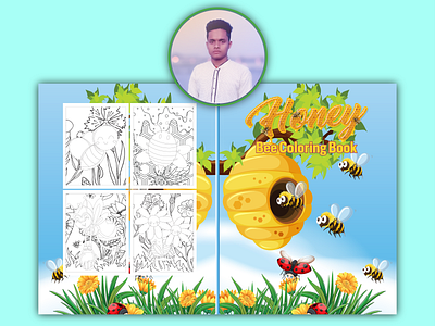 Honey Bee Coloring Book activity book branding coloring book design graphic design honey bee coloring book illustration ui vector