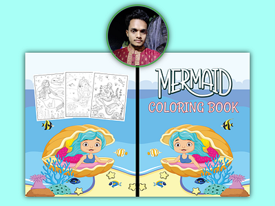 Mermaid Coloring Book activity book branding coloring book design graphic design illustration mermaid coloring book ui vector