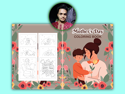 Mothers day Coloring Book activity book branding coloring book design graphic design illustration mothers day coloring book ui vector
