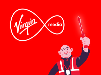 Virgin Media Behance broadband engineering internet mobile technician tv ui ux wifi