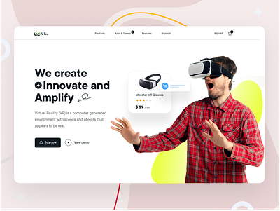 VR Landing Page Design animation app branding design icon illustration landing page logo product product design purchase spotify theme forest ui ux vector vr website